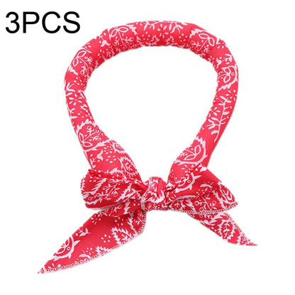 3 PCS Summer Cooling Bandana Neck Wraps Scarf For Women Men Kids Pet, Black Leaves, Blue Leaves, Red Leaves, Green Leaves, Yellow Leaves
