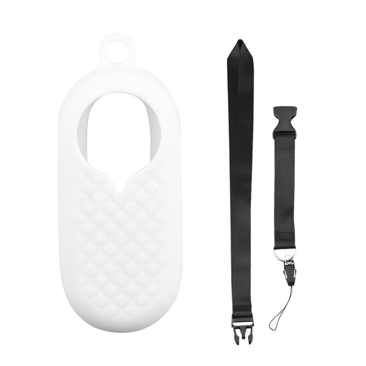 2 PCS Thumb Camera Silicone Case + Lanyard For Insta360 GO2, Black, White, Blue