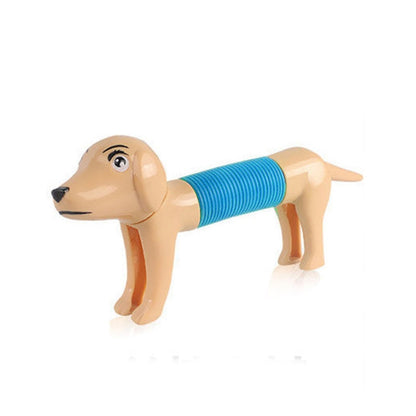 5 PCS Retractable Dog Puzzle Decompression Telescopic Tube Toy, White, Light Khaki, Khaki, Brown
