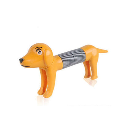 5 PCS Retractable Dog Puzzle Decompression Telescopic Tube Toy, White, Light Khaki, Khaki, Brown