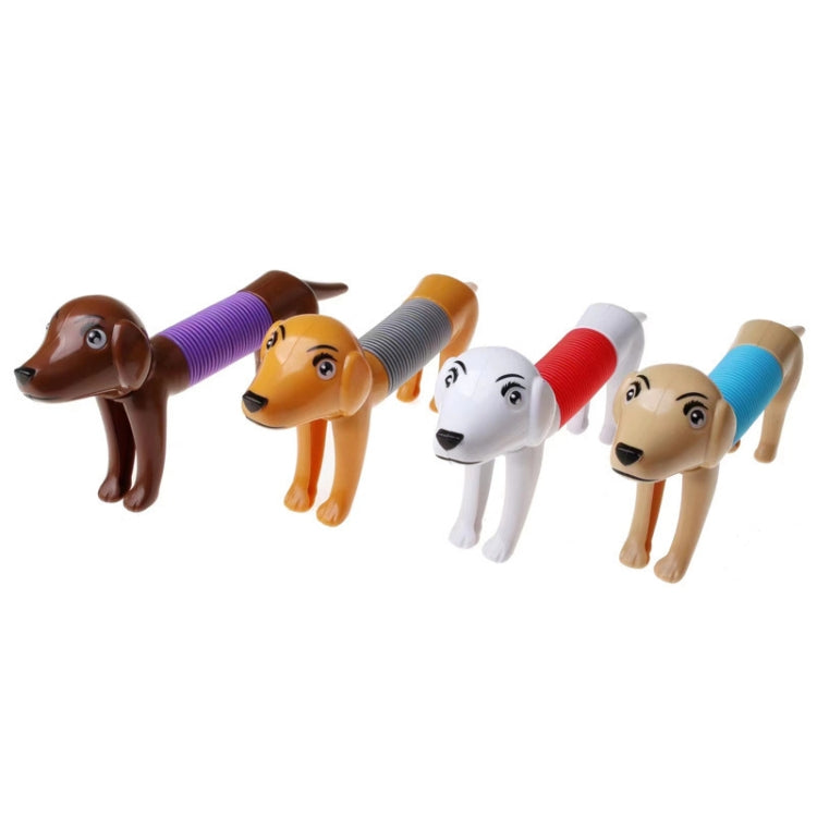 5 PCS Retractable Dog Puzzle Decompression Telescopic Tube Toy, White, Light Khaki, Khaki, Brown