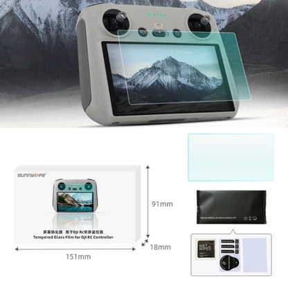 Sunnylife MM3-GHM387 9H 2.5D HD Tempered Glass Film For Mini3 Pro Remote Control, MM3-GHM387