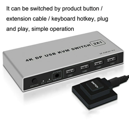KYSW59 60HZ DP USB KVM Switch 2-in-1 Computer Sharing Device, KYSW59, 8K