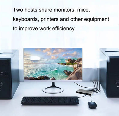 KYSW59 60HZ DP USB KVM Switch 2-in-1 Computer Sharing Device, KYSW59, 8K