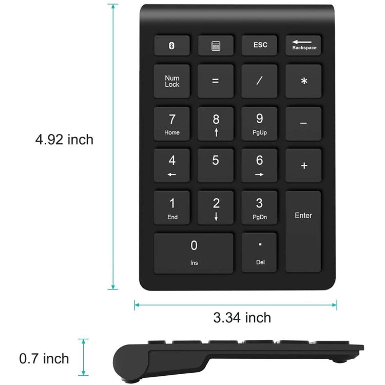 BT304 22 Keys Laptop Mini Wireless Keyboard, Spec:, Bluetooth (Black), Bluetooth (Gray), Bluetooth (Gold), Bluetooth (Silver Black), 2.4G (Black), 2.4G (Gray), 2.4G (Gold), 2.4G (Silver Black)