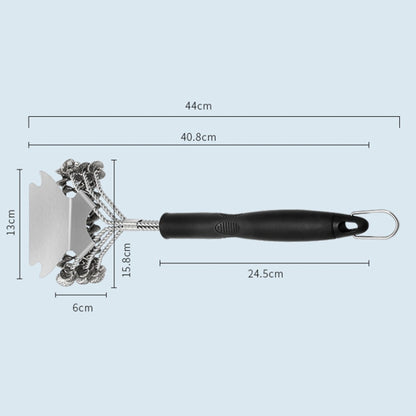 Three-headed Shovel-type Spring Brush BBQ Grill Mesh Wire Brush