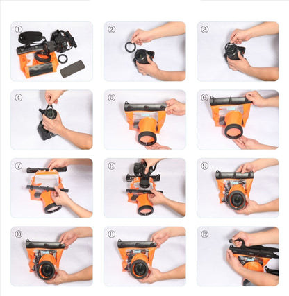 Tteoobl  20m Underwater Diving Camera Housing Case Pouch  Camera Waterproof Dry Bag, M, L