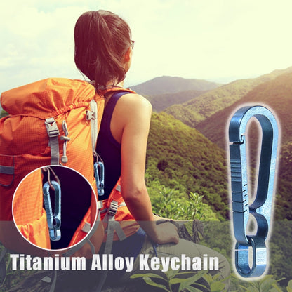 Men Titanium Alloy Keychain Car Key Waist Hanging, Colorful Titanium, Titanium Color, Blue