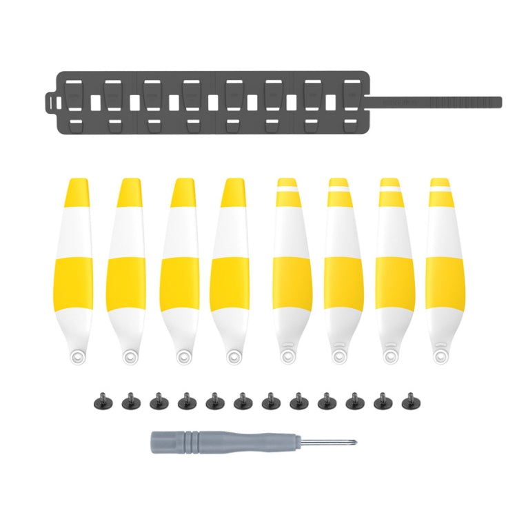 Sunnylife MM3-SN443 For Mini 3 Pro Propeller Blades + Silicone Folding Storage Bag, Red Strip+Gray Bag, Red Strip+Brown Bag, Blue Strip+Gray Bag, Blue Strip+Brown Bag, Yellow Strip+Gray Bag, Yellow Strip+Brown Bag