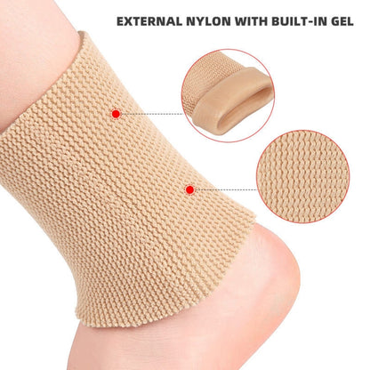 Skating SEBS Sports Ankle Support Elastic Compression Soft Foot Cover, Skin Color, Black