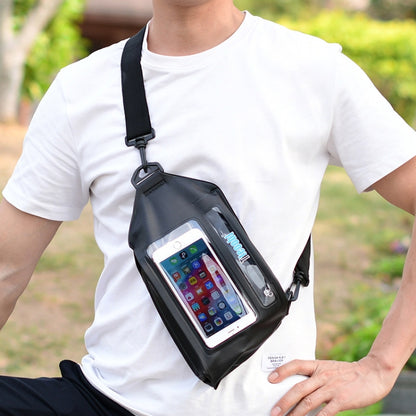 Tteoobl Swimming Waterproof Crossbody Phone Bag Touch Screen Chest Bag,Style:, Zipper Model, Paste Model