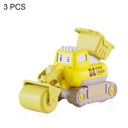 3 PCS 7799 Pressing Inertia Forward Cartoon Children Toy Car, Red, Blue, Green, Yellow