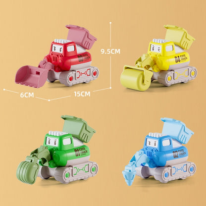 3 PCS 7799 Pressing Inertia Forward Cartoon Children Toy Car, Red, Blue, Green, Yellow
