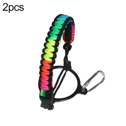2 PCS Outdoor Camping Multifunctional Carabiner Water Bottle Handle, Gradient Rainbow, Green, Water Duck Green, Purple, Black Gray, Reflective Black