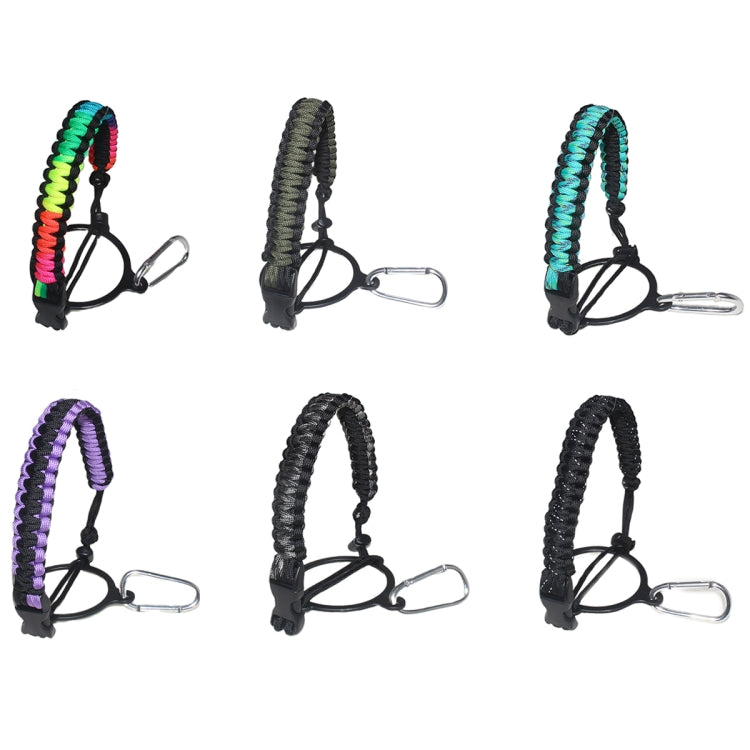 2 PCS Outdoor Camping Multifunctional Carabiner Water Bottle Handle, Gradient Rainbow, Green, Water Duck Green, Purple, Black Gray, Reflective Black
