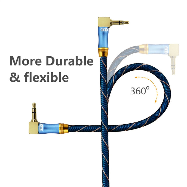 EMK 90-Degree Car 3.5mm Audio Cable Extension Cable, Cable Length:, 0.5M, 1M, 1.5M, 2M, 3M, 5M