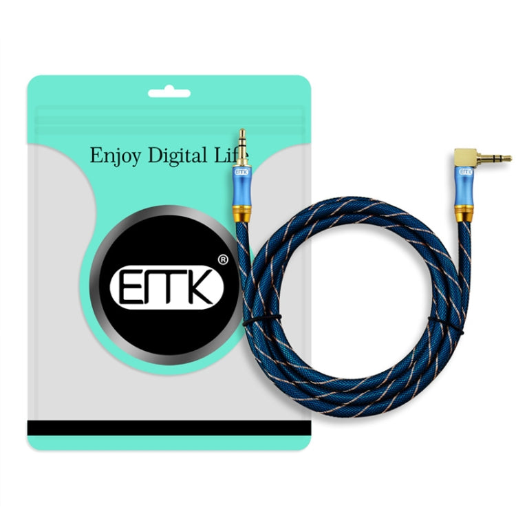 EMK 90-Degree Car 3.5mm Audio Cable Extension Cable, Cable Length:, 0.5M, 1M, 1.5M, 2M, 3M, 5M