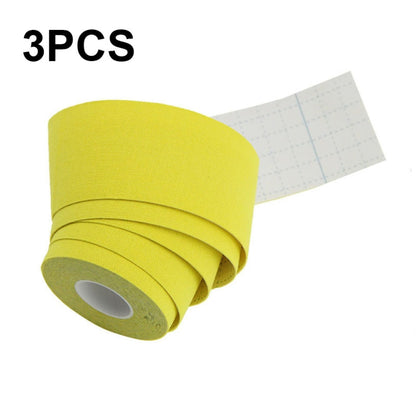 3pcs Muscle Tape Physiotherapy Sports Tape Basketball Knee Bandage, Size:, 2.5cm x 5m, 3.8cm x 5m, 5cm x 5m