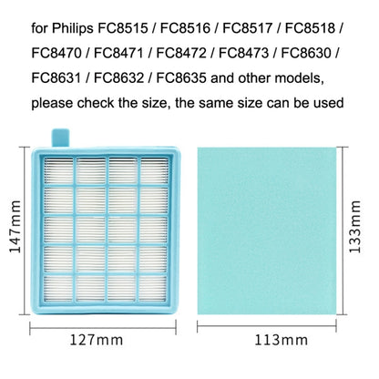 Vacuum Cleaner Accessories For Philips FC8471 / FC8630 / FC9322, Filterx1+Filter Cottonx3+Air Filter Cottonx1, Filterx1+Filter Cottonx3, Filterx2+Filter Cottonx6+Air Filter Cottonx4