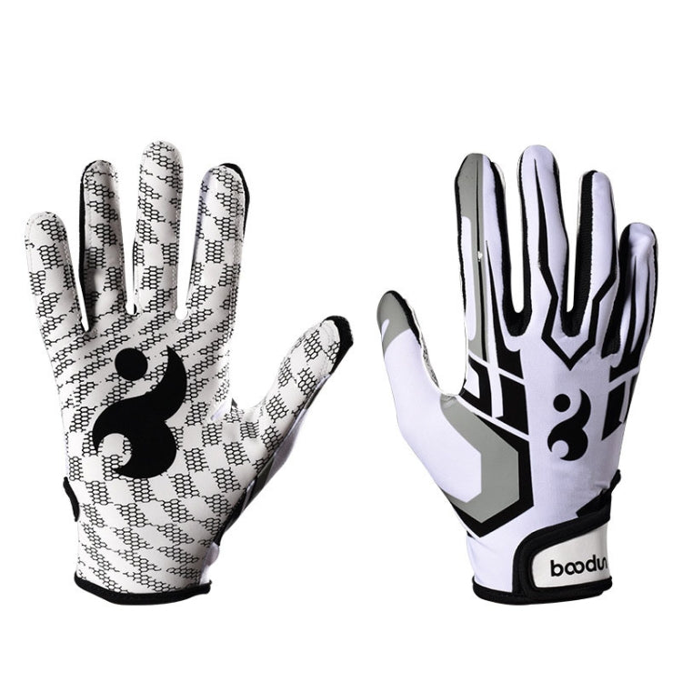 BOODUN C281071G Baseball Rugby Gloves Fitness Sports Anti-Slip Outdoor Hiking Gloves, C281071G White S, C281071G White M, C281071G White L, C281071G Red S, C281071G Red M, C281071G Red L