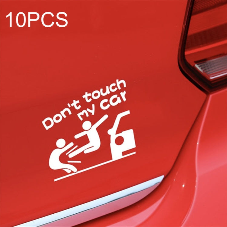 10PCS Reflective Funny Text Do Not Touch My Car Car Sticker, Funny Text