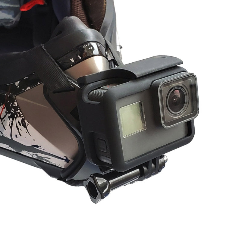 TUYU Motorcycle Helmet Chin Action Camera Mobile Phone Mounting Bracket, Black Bracket, Blue Bracket, Black Bracket+Mobile Phone Clip, Blue Bracket+Mobile Phone Clip