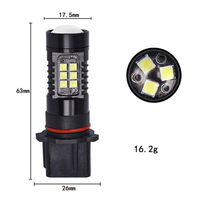 1pair Automotive High-Power LED White Light Fog Lamp, P13W