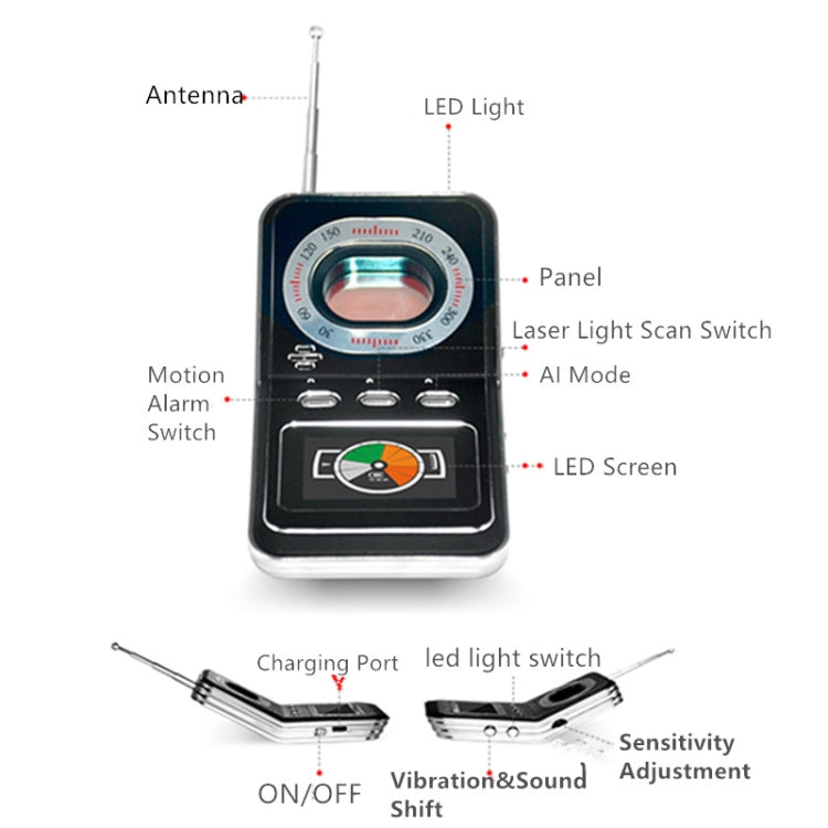 K600 Signal Detector Hotel Camera Anti-Sneak Shooting Infrared Scanning Detector, K600