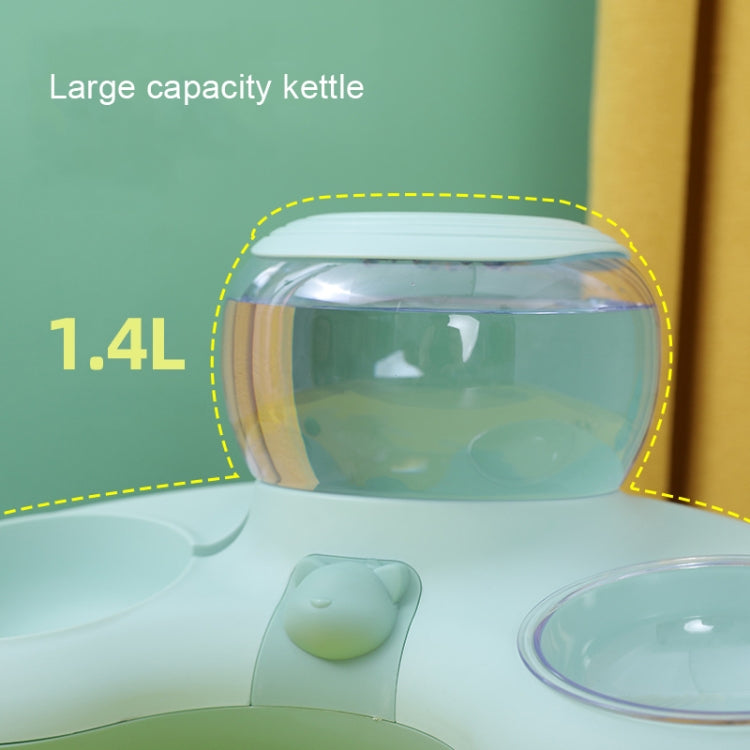 Automatic Drinking Water Feed Double Bowl Anti-overturning Dog Basin, Gray, Pink, Green, Gray+Placemat, Pink+Placemat, Green+Placemat