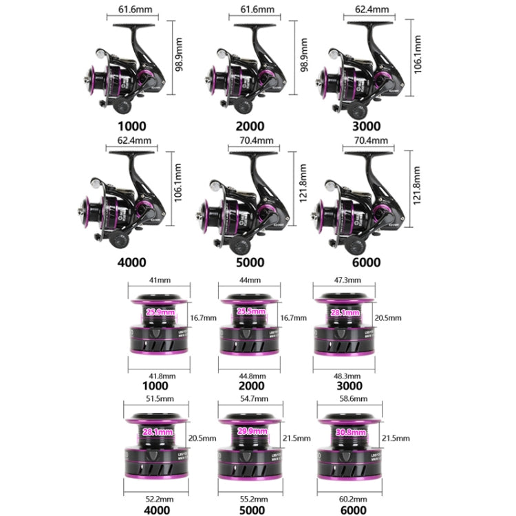 Metal Spinning Wheel Long-range Fish Wire Wheel, Style:, KD1000 (EVA Grip), KD2000 (EVA Grip), KD3000 (EVA Grip), KD4000 (EVA Grip), KD5000 (EVA Grip), KD6000 (EVA Grip), KD PRO1000 (Metal Ball Grip), KD PRO2000 (Metal Ball Grip)...