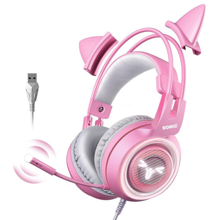 SOMIC G951PINK Head-mounted 7.1 Channel Anchor E-Sports Game Headset Wheat, SOMIC G951PINK