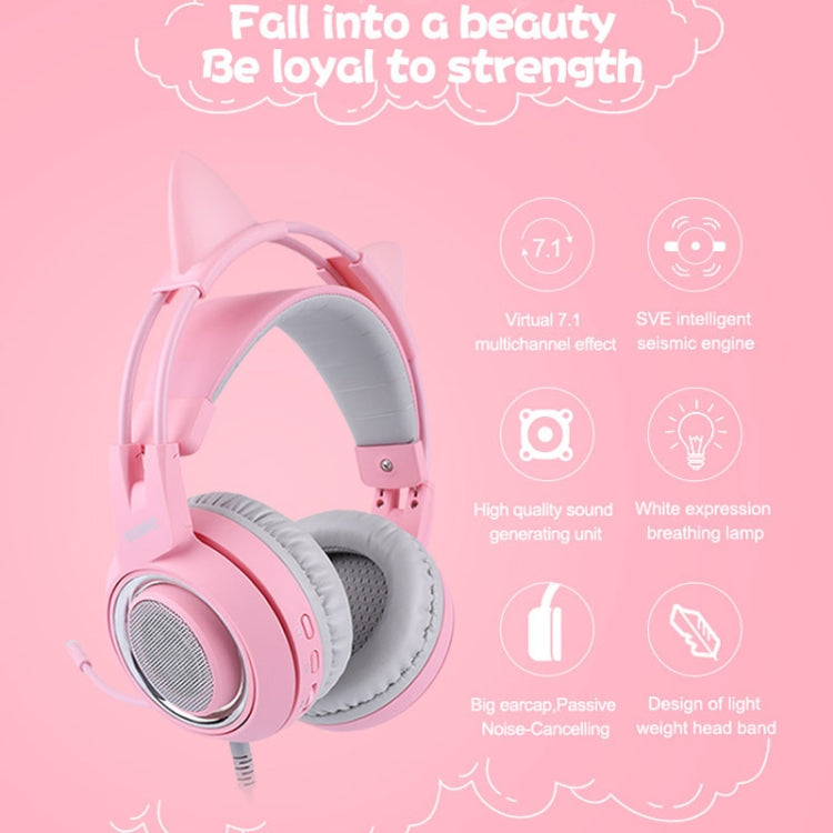 SOMIC G951PINK Head-mounted 7.1 Channel Anchor E-Sports Game Headset Wheat, SOMIC G951PINK