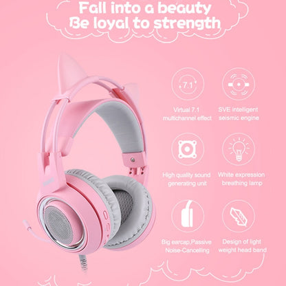 SOMIC G951PINK Head-mounted 7.1 Channel Anchor E-Sports Game Headset Wheat, SOMIC G951PINK