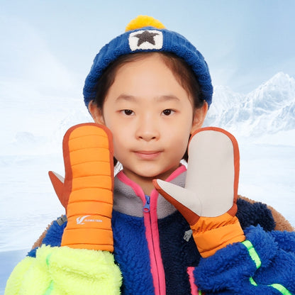 FLYING TERN 307 Outdoor Sports Fleece Waterproof Wear-resistant Children Gloves, Orange, Lake Blue, Reflective Silver, White