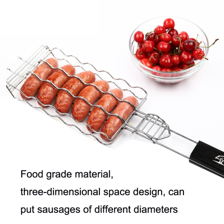 FOREST MASTER KW3008 Barbecue Sausage Stainless Steel Grill Mesh Outdoor Grill Barbecue Clip, KW3008 Barbecue Clip