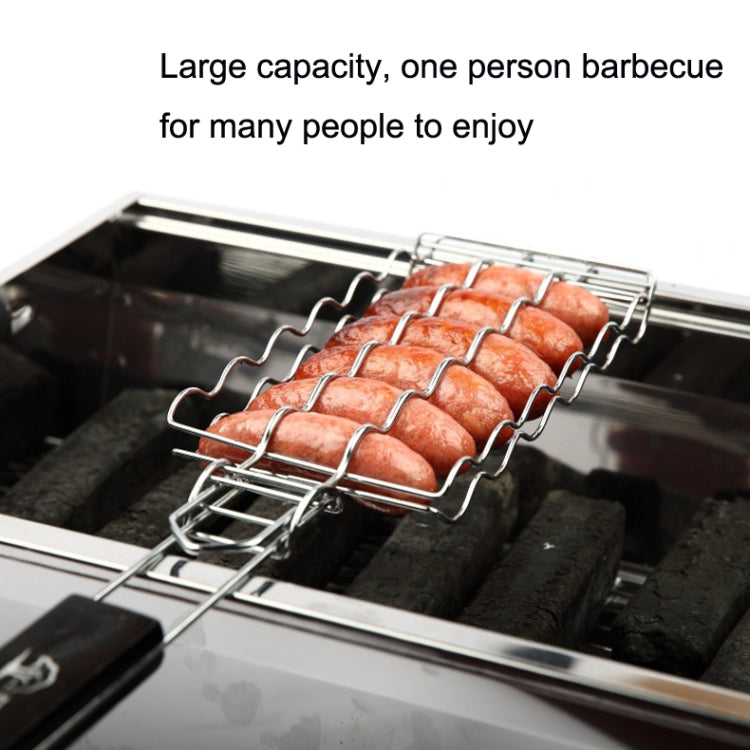 FOREST MASTER KW3008 Barbecue Sausage Stainless Steel Grill Mesh Outdoor Grill Barbecue Clip, KW3008 Barbecue Clip