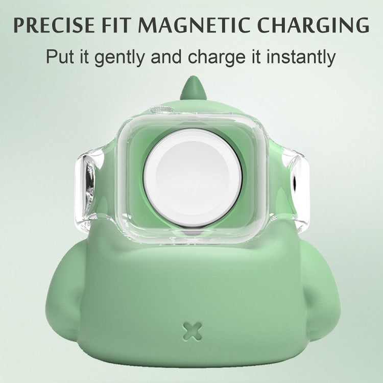 2 PCS H003 Cute Dinosaur Shaped Silicone Charging Stand without Watch For Apple Watch, White, Pink, Green, Black, Grey, Yellow, Purple
