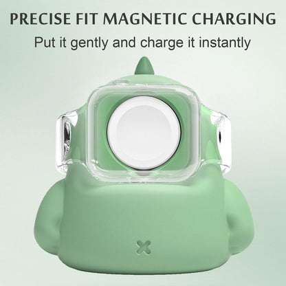 2 PCS H003 Cute Dinosaur Shaped Silicone Charging Stand without Watch For Apple Watch, White, Pink, Green, Black, Grey, Yellow, Purple