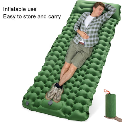TPU Inflatable Sleeping Pad Camps Outdoor Waterproof Single Travel Cushion, Army Green, Navy)