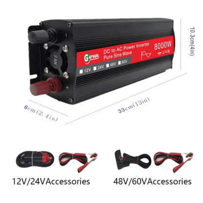 Gurxun 8000W High Power Household Car Sine Wave Inverter, 8000W 24V To 220V, 8000W 48V To 220V, 8000W 60V To 220V, 8000W 12V To 220V