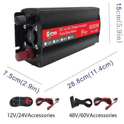 Gurxun 6000W High Power Sine Wave Inverter With Single Digital Display, 6000W 24V-220V, 6000W 48V-220V, 6000W 60V-220V, 6000W 12V-220V