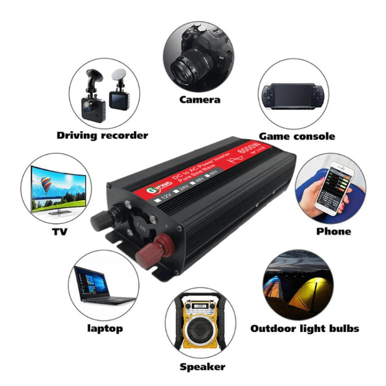 Gurxun 6000W High Power Sine Wave Inverter With Single Digital Display, 6000W 24V-220V, 6000W 48V-220V, 6000W 60V-220V, 6000W 12V-220V