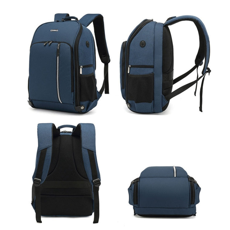 TONO LED Light SLR Digital Camera Backpack With USB Port, Blue, Black, Grey