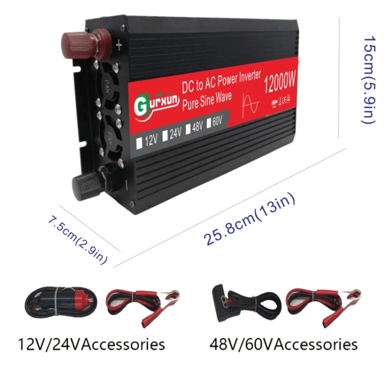 Gurxun 12000W High Power Household Car Sine Wave Inverter, 12000W 12V To 110V, 12000W 48V To 220V, 12000W 12V To 220V, 12000W 24V To 220V, 12000W 60V To 220V