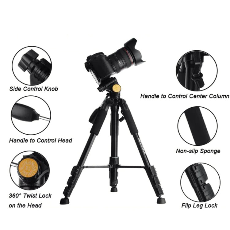 QingZhuangShiDai Q111 Aluminum Alloy Mobile Phone Camera Photography Tripod, Q111(Black)