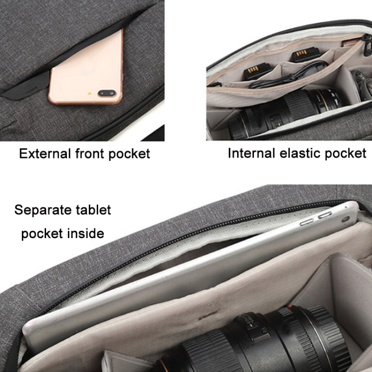 Portable Waterproof Photography SLR Camera Messenger Bag, 3L Light Gray