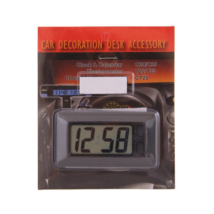 C33 Mini Home Car Electronic Clock With Hook And Loop Fastener, C33
