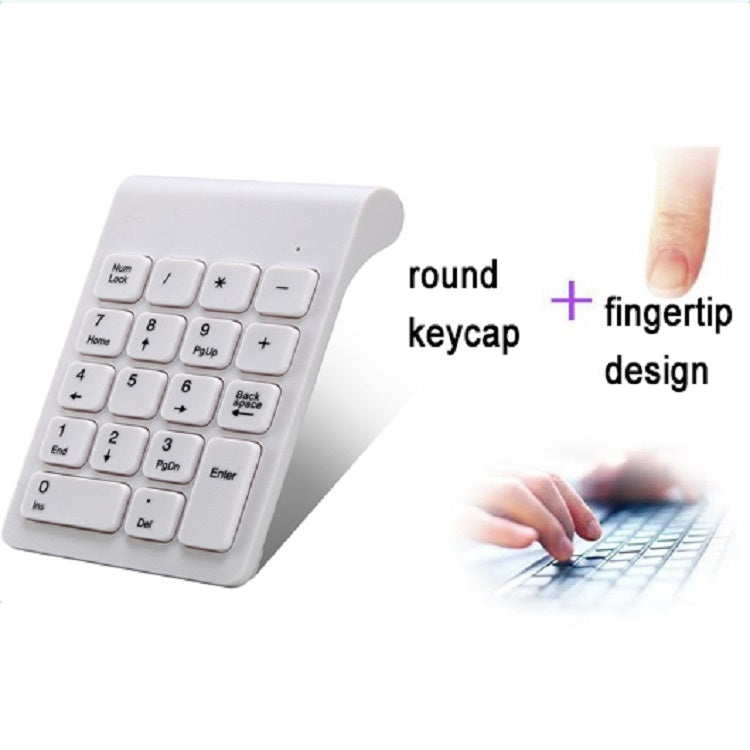 Mini 2.4G Wireless Numeric Keypad, Wireless White