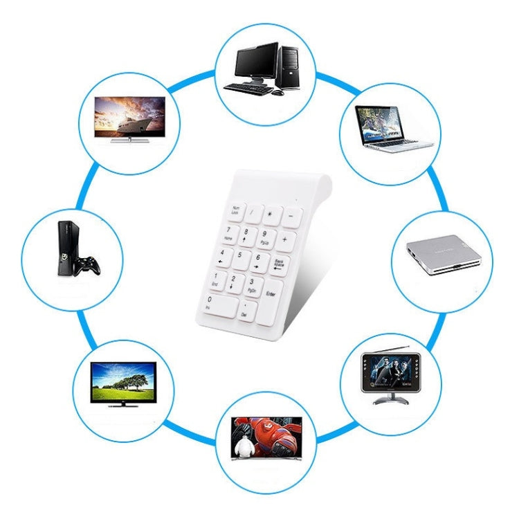 Mini 2.4G Wireless Numeric Keypad, Wireless White