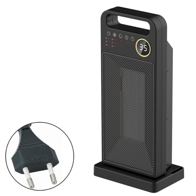 LCD Digital Display Rotary Remote Control Electric Heater PTC Ceramic Heating Heater, Spec:, EU Plug (Black), UK Plug (Black)